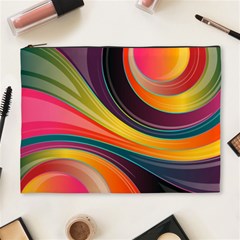 Abstract Colorful Background Wavy Cosmetic Bag (xl) by Nexatart