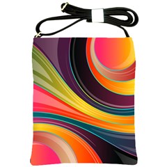 Abstract Colorful Background Wavy Shoulder Sling Bags by Nexatart