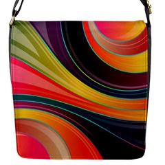 Abstract Colorful Background Wavy Flap Messenger Bag (s) by Nexatart