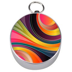 Abstract Colorful Background Wavy Silver Compasses by Nexatart