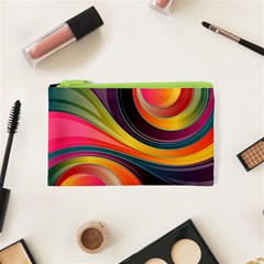 Abstract Colorful Background Wavy Cosmetic Bag (xs) by Nexatart