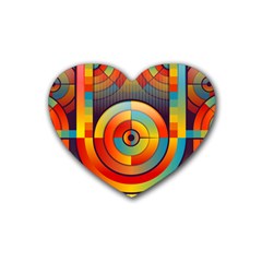 Background Colorful Abstract Rubber Coaster (heart) 