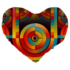 Background Colorful Abstract Large 19  Premium Flano Heart Shape Cushions by Nexatart