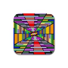 Art Vanishing Point Vortex 3d Rubber Square Coaster (4 Pack)  by Nexatart