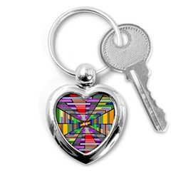 Art Vanishing Point Vortex 3d Key Chains (heart)  by Nexatart