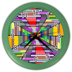 Art Vanishing Point Vortex 3d Color Wall Clocks by Nexatart