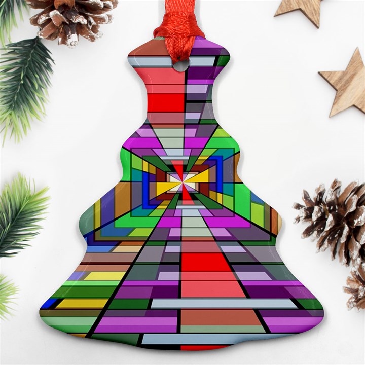 Art Vanishing Point Vortex 3d Christmas Tree Ornament (Two Sides)