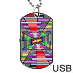 Art Vanishing Point Vortex 3d Dog Tag Usb Flash (two Sides) by Nexatart