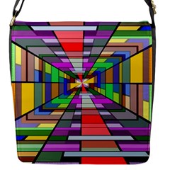 Art Vanishing Point Vortex 3d Flap Messenger Bag (s) by Nexatart