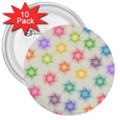 Polygon Geometric Background Star 3  Buttons (10 Pack)  by Nexatart