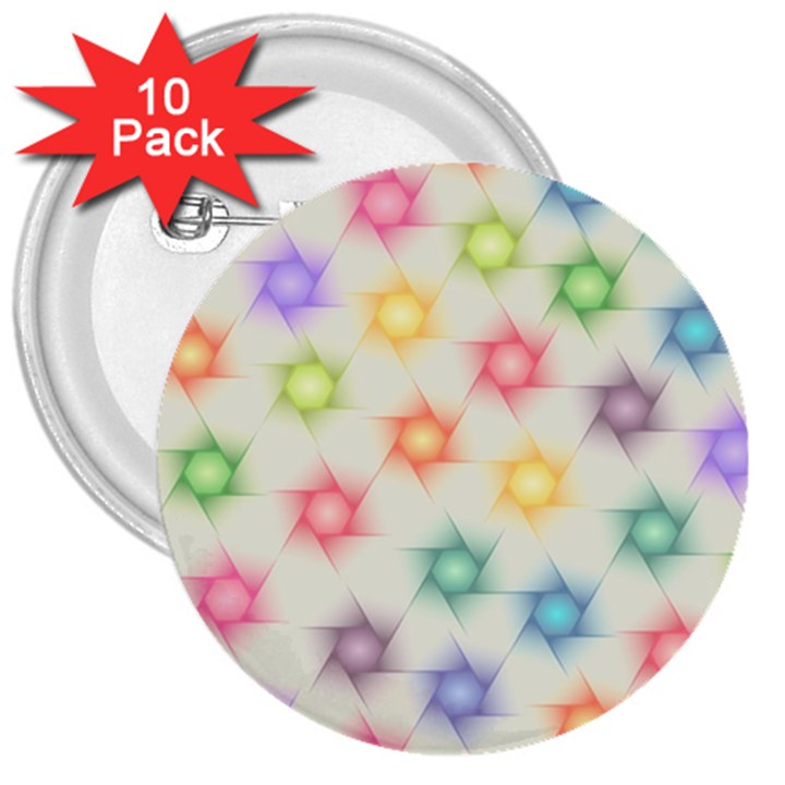 Polygon Geometric Background Star 3  Buttons (10 pack) 