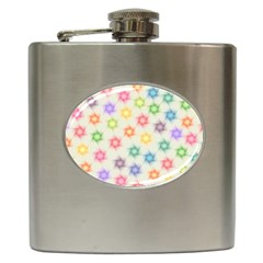 Polygon Geometric Background Star Hip Flask (6 Oz) by Nexatart