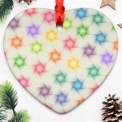 Polygon Geometric Background Star Heart Ornament (two Sides) by Nexatart