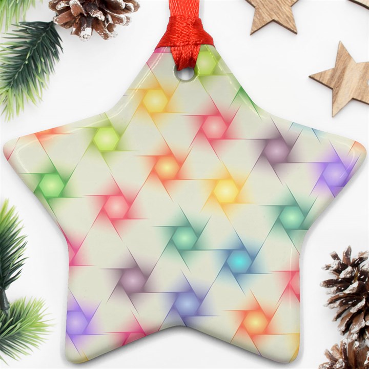 Polygon Geometric Background Star Star Ornament (Two Sides)