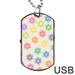 Polygon Geometric Background Star Dog Tag Usb Flash (two Sides) by Nexatart