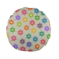 Polygon Geometric Background Star Standard 15  Premium Flano Round Cushions by Nexatart