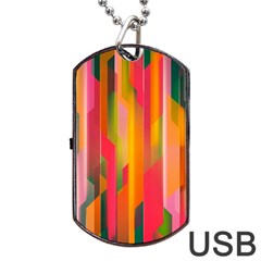 Background Abstract Colorful Dog Tag Usb Flash (two Sides) by Nexatart