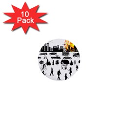 Good Morning, City 1  Mini Buttons (10 Pack)  by FunnyCow