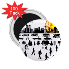 Good Morning, City 2 25  Magnets (100 Pack)  by FunnyCow