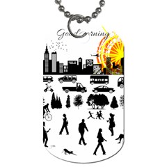 Good Morning, City Dog Tag (two Sides) by FunnyCow