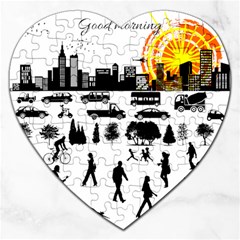 Good Morning, City Jigsaw Puzzle (heart) by FunnyCow