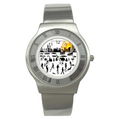 Good Morning, City Stainless Steel Watch by FunnyCow