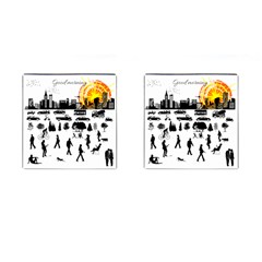 Good Morning, City Cufflinks (square) by FunnyCow