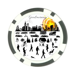 Good Morning, City Poker Chip Card Guard by FunnyCow