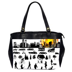 Good Morning, City Office Handbags (2 Sides)  by FunnyCow