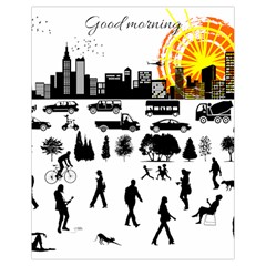 Good Morning, City Drawstring Bag (small) by FunnyCow