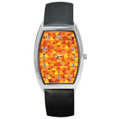 Background Triangle Circle Abstract Barrel Style Metal Watch by Nexatart