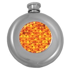 Background Triangle Circle Abstract Round Hip Flask (5 Oz) by Nexatart