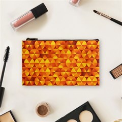 Background Triangle Circle Abstract Cosmetic Bag (small)  by Nexatart