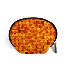 Background Triangle Circle Abstract Accessory Pouches (small)  by Nexatart