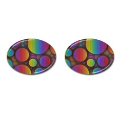 Background Colorful Abstract Circle Cufflinks (oval) by Nexatart