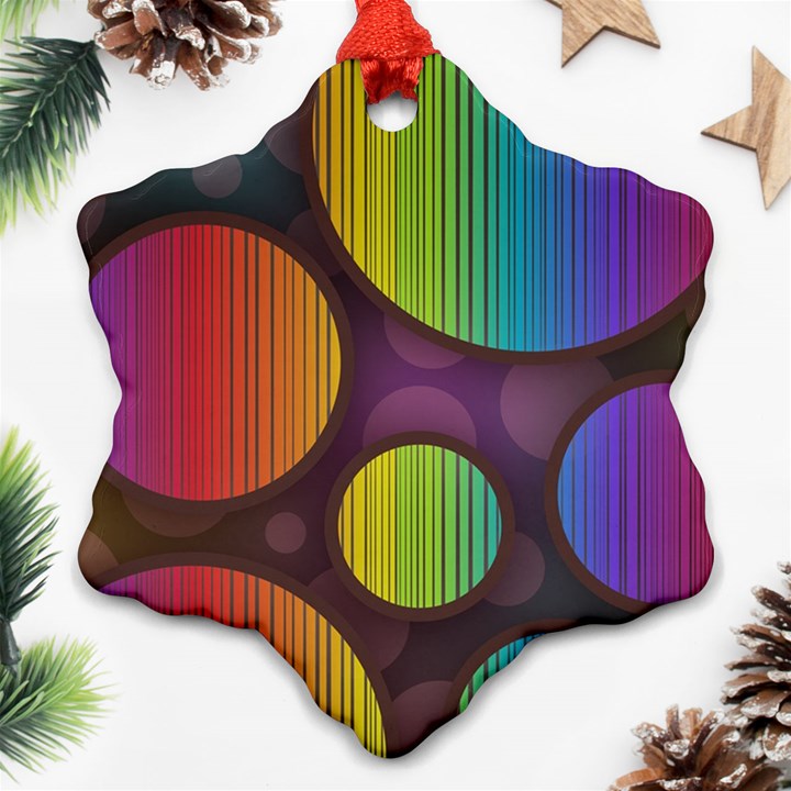 Background Colorful Abstract Circle Snowflake Ornament (Two Sides)