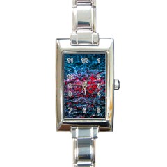 Water Color Red Rectangle Italian Charm Watch by FunnyCow