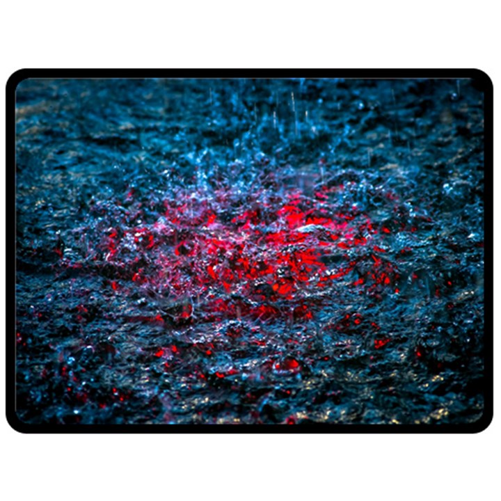 Water Color Red Double Sided Fleece Blanket (Large) 