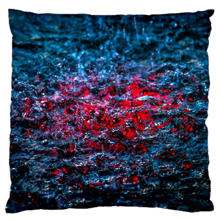 Water Color Red Large Flano Cushion Case (Two Sides)