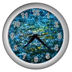 Water Color Yellow Wall Clocks (silver) 