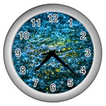 Water Color Yellow Wall Clocks (Silver)  Front