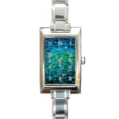 Water Color Green Rectangle Italian Charm Watch by FunnyCow