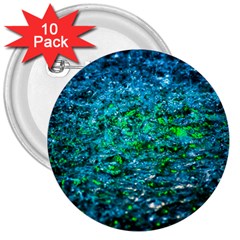 Water Color Green 3  Buttons (10 Pack)  by FunnyCow