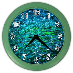 Water Color Green Color Wall Clocks by FunnyCow