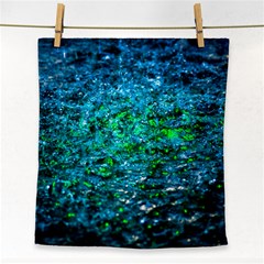 Water Color Green Face Towel by FunnyCow