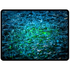 Water Color Green Fleece Blanket (large)  by FunnyCow