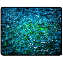 Water Color Green Fleece Blanket (medium)  by FunnyCow