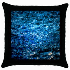 Water Color Blue Throw Pillow Case (black) by FunnyCow