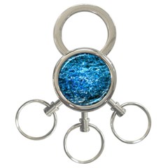 Water Color Blue 3-ring Key Chains by FunnyCow