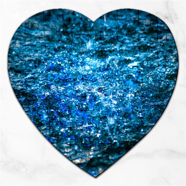 Water Color Blue Jigsaw Puzzle (Heart)